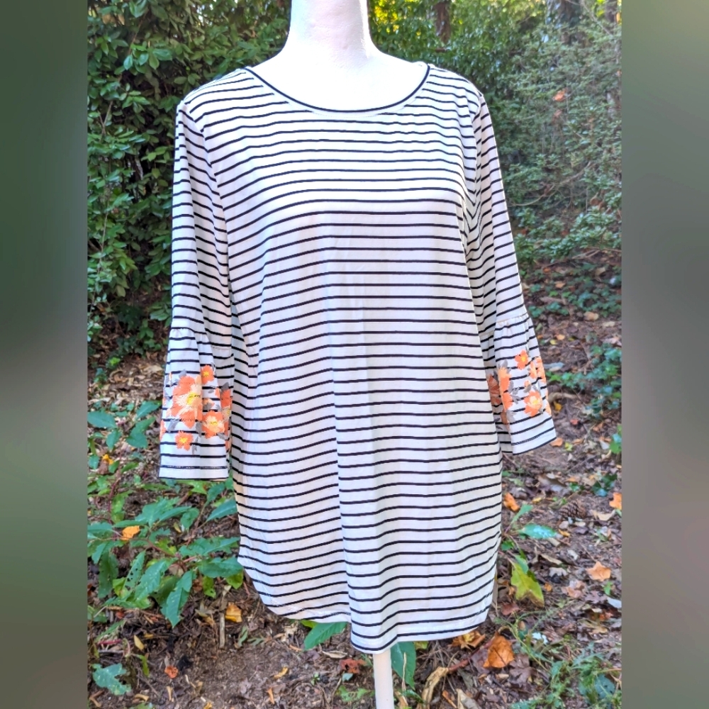 NWT Ruby Rd Womens Too Embroidery  Boho SZ M
